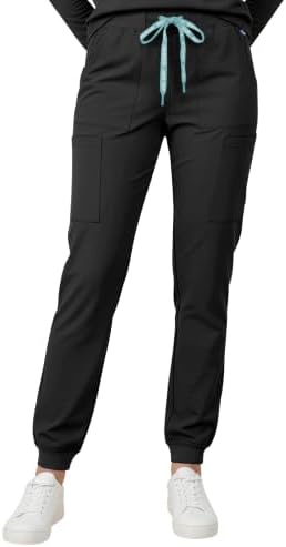 Med Couture Luma Jogger Scrub Pants for Women with Rib Knit Waistband