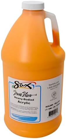 Sax True Flow Heavy Body Acrylic Paint, 1/2 Gallon, Golden Yellow - 439274