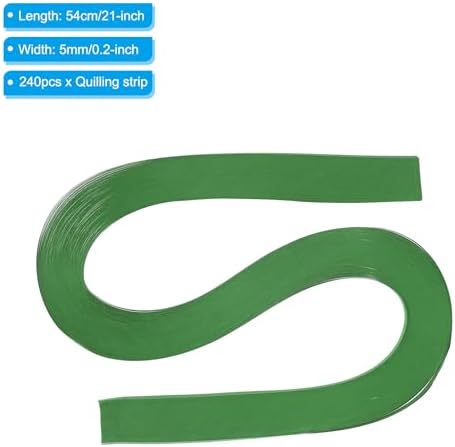 PATIKIL 240pcs Quilling Strips Paper 3/16"(5mm) 21"(54cm) Origami Paper Quilling Strip for Art DIY Hand Craft Christmas, Dark Green