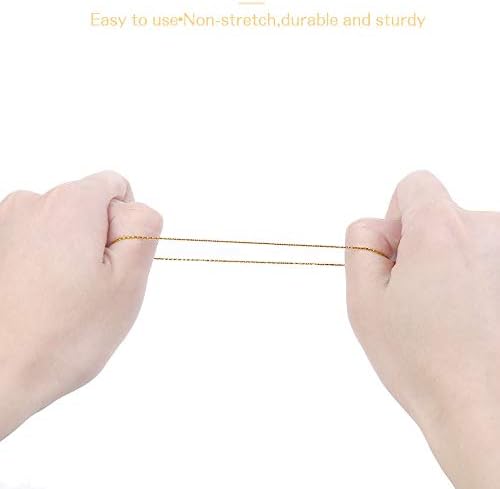 1mm Spool Gold Metallic Cord Tinsel String Jewelry Braided Thread, Total Length 109 Yards/ 328 Feet (Gold)