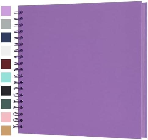 Scrapbook Album 10x10 Inches 40 Pages Hardcover Kraft Paper Purple