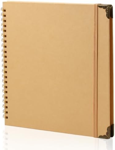 Joyberg Scrapbook 80 Pages, Scrapbooking Supplies 8 x 8 In, junk journal Album Suitable for Album Memory Book Wedding, Anniversary Family, DIY Craft Projects (Brown)
