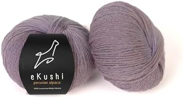 100% Baby Alpaca Yarn for Knitting & Crocheting - Set of 2 Skeins of Premium Yarn DK - Lightweight, Hypoallergenic & Thermal Peru Made - Ideal for Delicate Projects (M070 - Old Lavender)