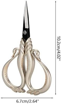 Swan Embroidery Scissors, Stainless Steel Craft Scissors Lightweight Vintage Scissor for Needlework, Sewing Thread Cutting