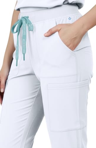 Med Couture Luma Jogger Scrub Pants for Women with Rib Knit Waistband