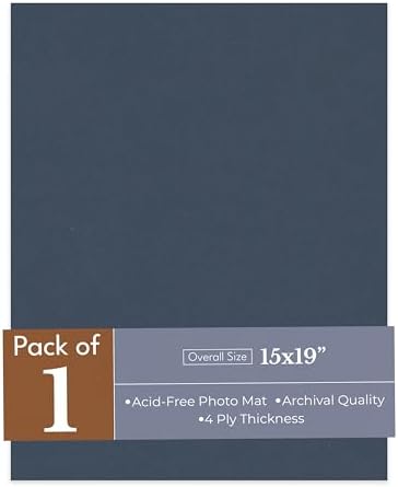 Navy Blue 15x19 Uncut Premium Mat Board - No Opening - 1 Mat