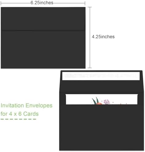 70 Packs A4 Envelope, Black A4 Envelopes, 4x6 Photo Envelopes for Invitations, Envelopes Self Seal for Weddings, Baby Shower, Photos, Postcards, Greeting Cards, Mailing