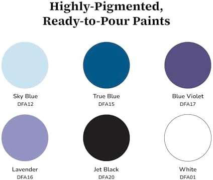 DecoArt Fluid Art Ready-to-Pour Paint Set – Galactic Colors, Set of 6 (4 fl oz Bottles) – Acrylic Pouring Paints for Canvas, Wood & DIY Art Projects