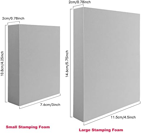 BAOFALI 8 Pcs Stamping Foam Grey Moldable Foam with Acrylic Stamp Block Stamps Plastic Pad Cut and Dry Foam Stamping Foam Block for Sculpture, Modeling, DIY Arts and Handicrafts Projects