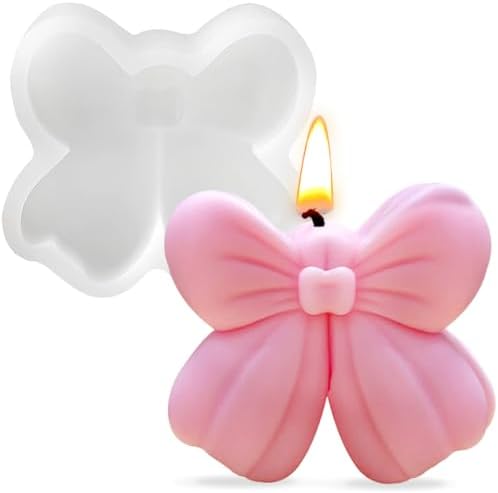 3D Bowknot Candle Molds for Candle Making Kit, Cute Bow Silicone Mold for DIY Aromatherapy Candles Bow Decor Soap Mold Kawaii Bows Silicone Molds for Resin Accessories Scented Candles Home Decorations