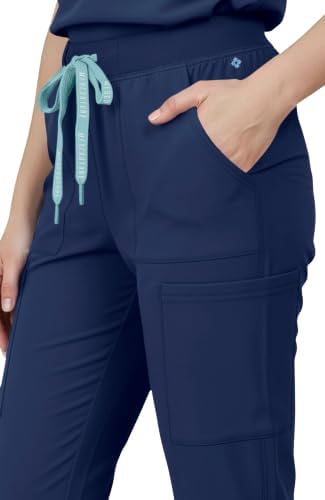 Med Couture Luma Jogger Scrub Pants for Women with Rib Knit Waistband