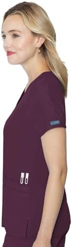 Med Couture Touch Scrub Top for Women Raglan Sleeve 6 Pockets Modern Fit