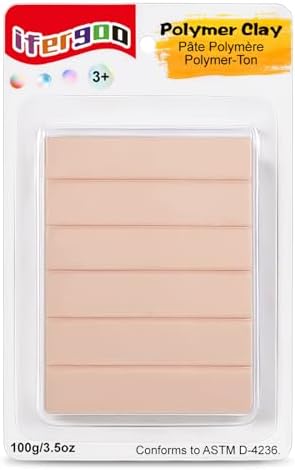 ifergoo 100g Peach Polymer Clay, 3.5oz Oven Bake DIY Modeling Clay for Kids