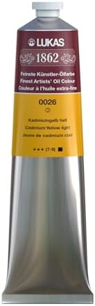 Lukas 1862 Professional German Oil Paint, Cadmium Yellow Light 200 mL - w/Beeswax & Non-Yellowing Sunflower Oil, Short Drying Time, Smooth, Outstanding Lightfastness