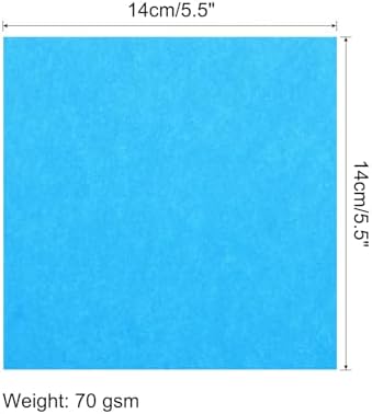 MECCANIXITY 50 Sheet Origami Paper Double Sided Aquamarine Blue 5.5x5.5 Inch Square Sheet for Art Craft Project, Beginners, Gifts Decor
