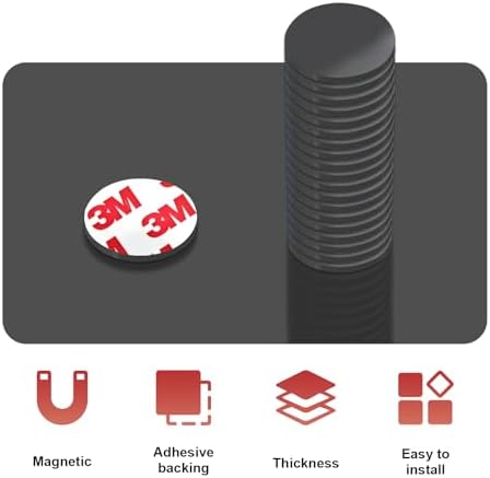Circle 0.75" Round Magnets with Adhesive Backing,Peel and Stick Refrigetor Magnets,Self Sticky Pre-Cut Magnetic Dots (175 PCS)