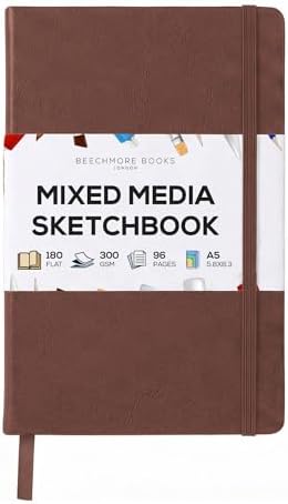 Beechmore Books A5 5.8x8.3 Mixed Media Sketchbook 300 GSM/140LBS