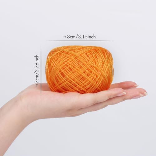 NICEEC 2 Skeins Polyester Plastic Yarn Hand-Knitted Yarn-10#Orange
