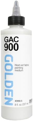 GAC 900 by GOLDEN, 8 oz Jar, Professional Fluid Mediums, Heat-Set Fabric Painting Acrylic Medium, For Wearable Fabrics