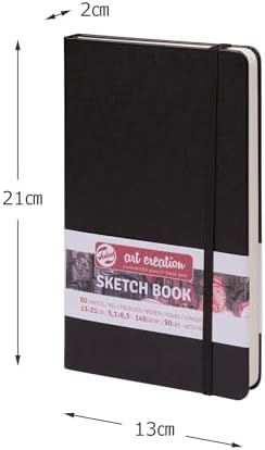 Talens Art Creation Sketchbook, Black, 80 Sheets, 5.1 x 8.3 in