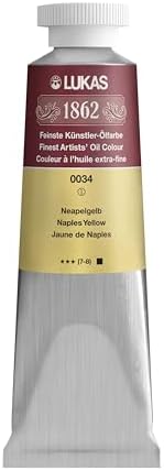 Lukas 1862 Professional German Oil Paint, Naples Yellow 37 mL - w/Beeswax & Non-Yellowing Sunflower Oil, Short Drying Time, Smooth, Outstanding Lightfastness