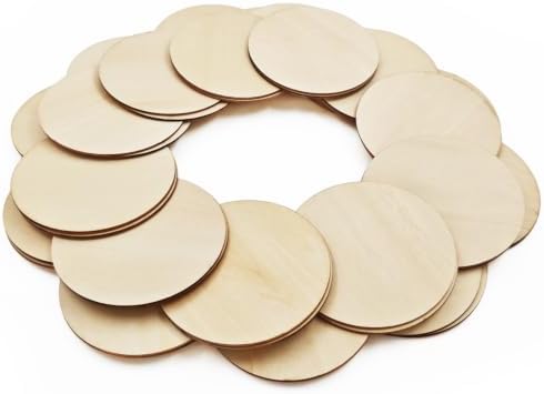 50PCS Wooden Round, Made of Basswood, 4 Inch Unprocessed Wood Pieces, Natural Star Shaped Wood Blanks, Suitable for DIY Painting, Pyrography, Staining, Carving and Other Crafts, and as Coasters