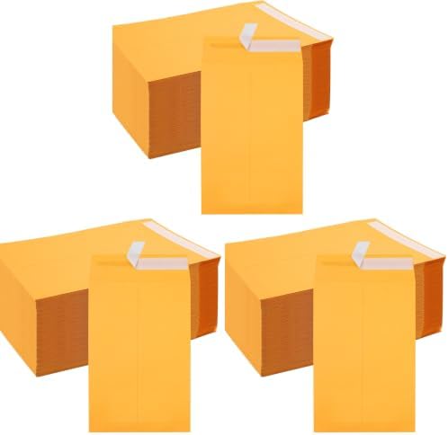 Joyberg 6x9 Envelopes Self Seal, Yellow Envelopes 6x9 Printable, Catalog Mailing Envelopes 6 x 9 Tear Resistant, Kraft Envelope for Mailing Letters, Documents, Photos, Invitation Cards (Pack of 3)