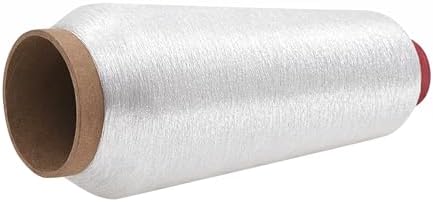 Mandala Crafts Metallic Pearl White Embroidery Floss for Sewing, 3281 Yard Spool