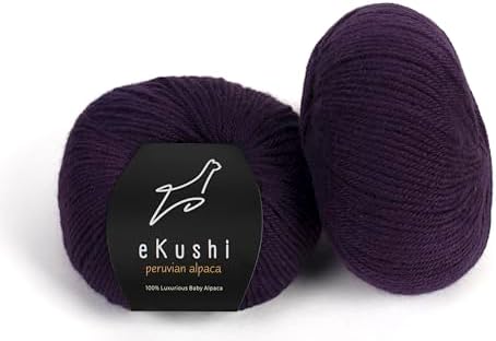 100% Baby Alpaca Yarn for Knitting & Crocheting - Set of 2 Skeins of Premium Yarn DK - Lightweight, Hypoallergenic & Thermal Peru Made - Ideal for Delicate Projects (RE018 - Jam)