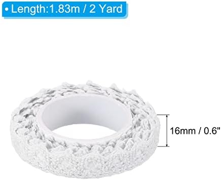 PATIKIL 0.6" Wide 2 Yards Self-Adhesive Lace Tape Lace Ribbon, 3 Pack Cotton Washi Trim Stickers Masking Decorative for Craft Scrapbook DIY Card Making, White