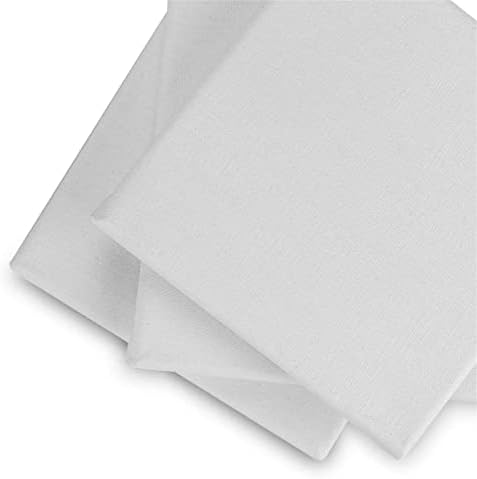 6 Pack Artist Blank Canvas, 25 x 25cm Stretched Canvas Frames Panel Board, Square Art Board for Acrylic Oil Painting