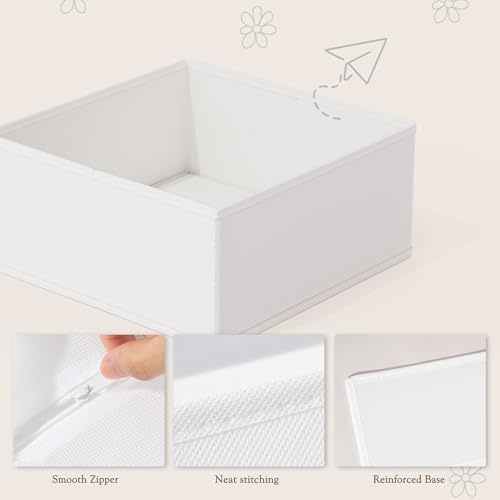Criusia Drawer Organizers 18-Piece Set, Dresser Organizer for Baby Clothes, Foldable Closet Storage & Drawer Dividers for Underwear, Socks, Nursery (White)