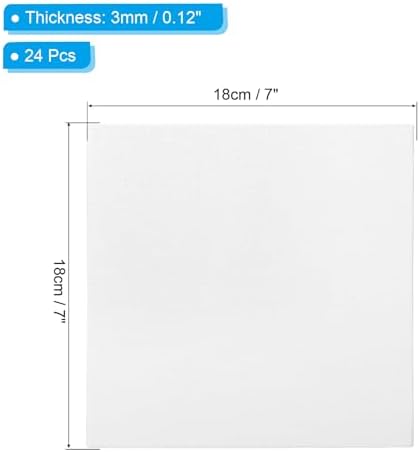 PATIKIL 7x7 Canvas Boards for Painting, 12Pack Cotton Square, White