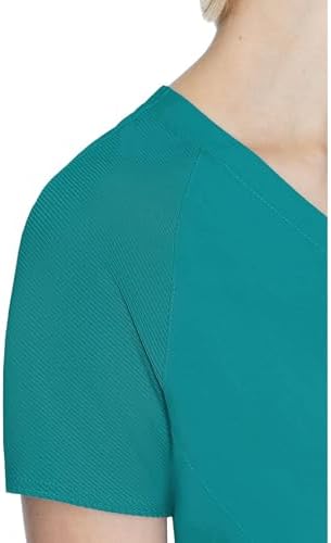 Med Couture Touch Scrub Top for Women Raglan Sleeve 6 Pockets Modern Fit