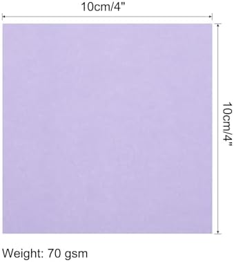 MECCANIXITY 50 Sheet Origami Paper Double Sided Light Purple 4x4 Inch Square Sheet for Art Craft Project, Beginners, Gifts Decor