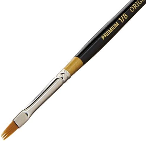 KINGART Premium Original Gold 9120-1/8 RAKE Series Artist Brush, Golden Taklon Synthetic Hair, Short Handle, for Acrylic, Watercolor, Oil and Gouache Painting, Size 1/8"