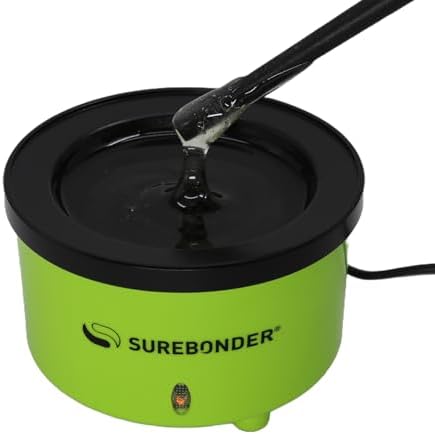 Surebonder Mini Hot Glue Skillet, 3-inch Diameter, 0.75-inch Depth, Dip Crafts Directly Into Pot of Hot Glue, Floral, Wreaths, Jewelry, Green