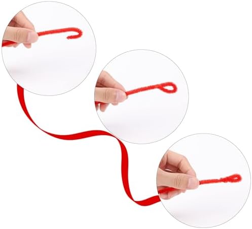 Caydo 200 Pieces Red Pipe Cleaners for Flowers Making