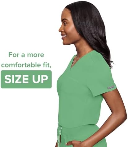 Med Couture Touch Women's Scrub Tops V-Neck Tuck-in Top with 1 Pocket