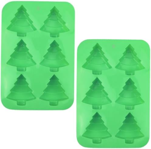 Christmas Tree Shape Soap Molds, Set of 2 Xmas Pine Tree Molds
