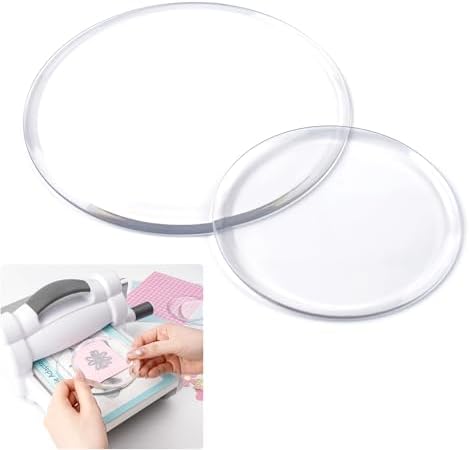 Warp-Resistant Circular Cutting Pads for Die Cutting Machines – 5" & 3.5" Polycarbonate Plastic Round Plates–Prevent Warping,Reduce Wear,Beveled Edges–Compatible with Standard Die Cutting Sandwiches
