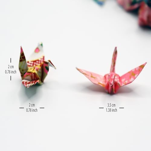 50 PCS Premade Mini Japanese Paper Cranes, Hand‑Folded Origami Decor