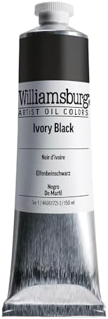 Williamsburg Artist Oil Colors, Ivory Black, 150 ml Tube