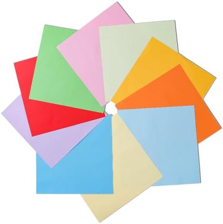 Origami , Colorful Square Origami, DIY Handmade Craft Paper, Origami Paper (100pcs)10-color (15*15cm)