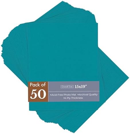 Reef Blue 15x19 Uncut Premium Mat Board - No Opening - 50 Mats