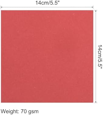 MECCANIXITY 50 Sheet Origami Paper Double Sided Bright Red 5.5x5.5 Inch Square Sheet for Art Craft Project, Beginners, Gifts Decor