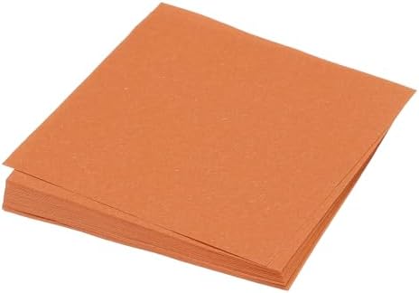 MECCANIXITY 50 Sheet Origami Paper Double Sided Dark Orange 4x4 Inch Square Sheet for Art Craft Project, Beginners, Gifts Decor