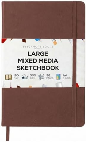 Beechmore Books A4 8.5x11 Mixed Media Sketchbook 300 GSM/140lb