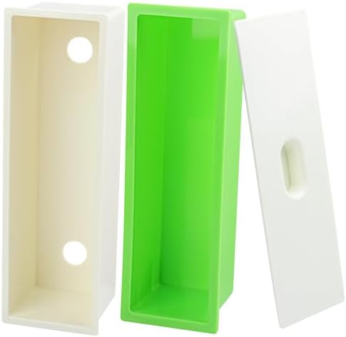 Set of 6, 42 oz Green Soap mollds, Soap Loaf Box Kit, Soap Bar Box for DIY Supplies for Soap Making(6 Plastic Boxes & 6 Silicone Boxes and 6 Lids)