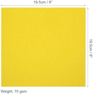 MECCANIXITY 50 Sheets Origami Paper Double Sided 8x8 Inch(20x20cm) Square Sheet for Art Craft Project, Beginners, Gifts Decor, Yellow